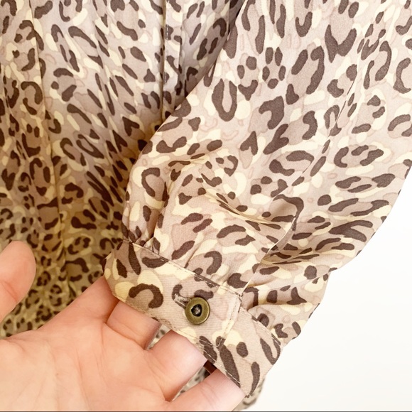 LOFT Leopard Print Midi Dress Size 6 - Picture 5 of 8